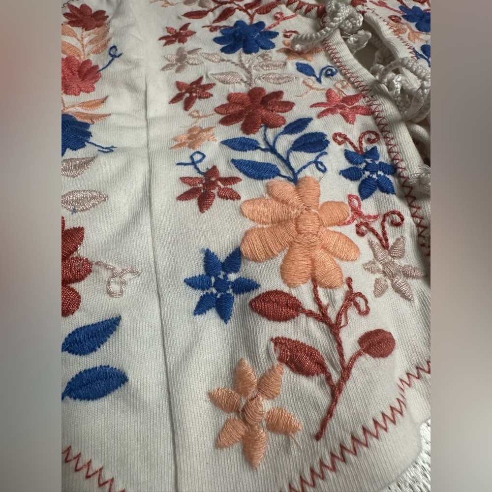 Free People Floral Embroidered Vest - Cream, Red, Blue, Orange - Picture 4 of 6